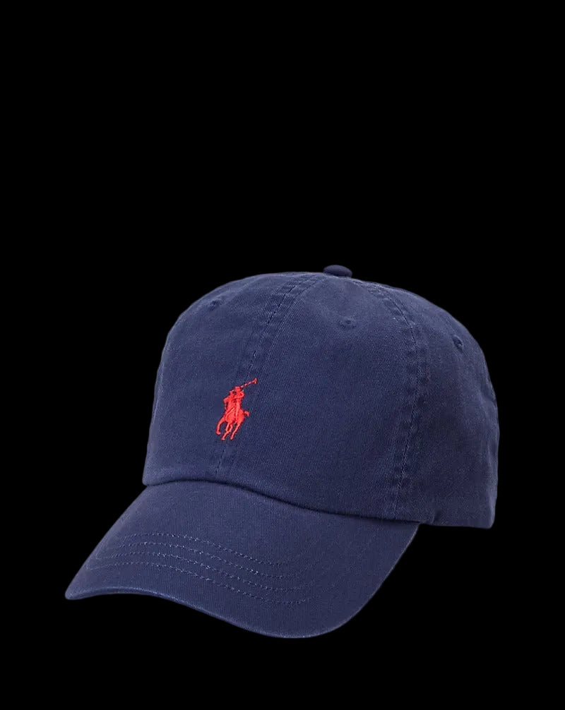 Polo Ralph Lauren Cotton Chino Baseball Cap Navy/Red Ralph Lauren