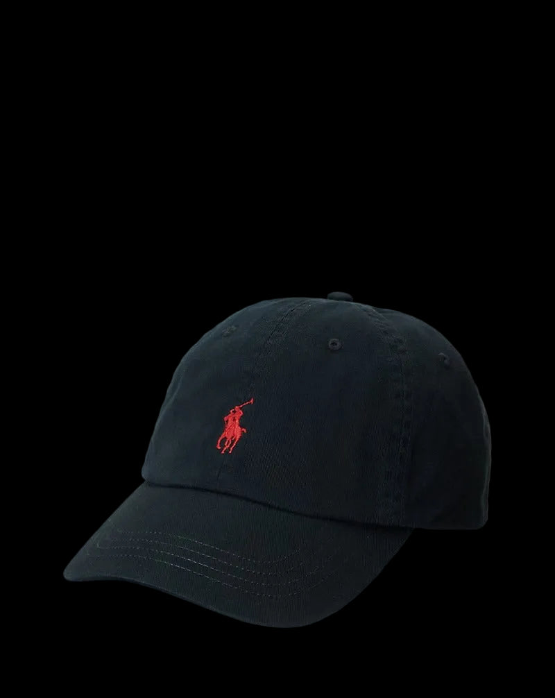 Polo Ralph Lauren Cotton Chino Baseball Cap Polo Black/Red Ralph Lauren