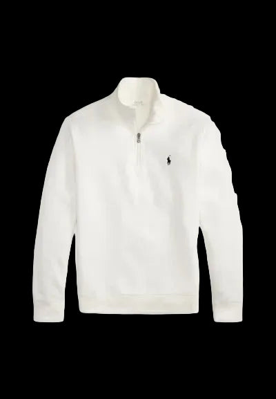 Polo Ralph Lauren Double-knit quarter-zip pullover white.