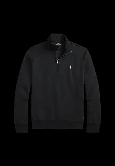 Polo Ralph Lauren Double-knit quarter-zip pullover black.
