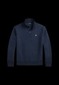 Polo Ralph Lauren Double-knit quarter-zip pullover aviator navy.