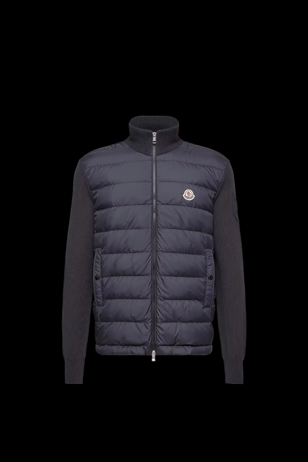 Moncler Padded Zip-Up Cotton Cardigan Dark Blue.
