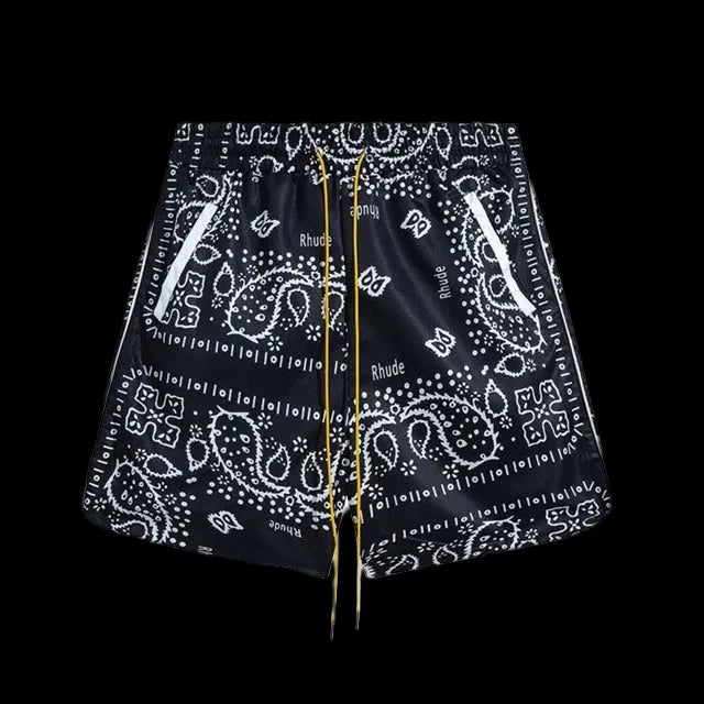Rhude Logo Bandana Short Black