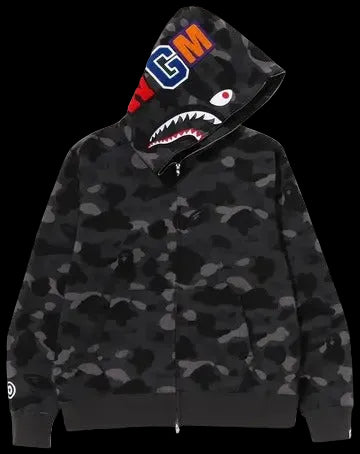 A BATHING APE® Color Camo Shark Full Zip Hoodie Black