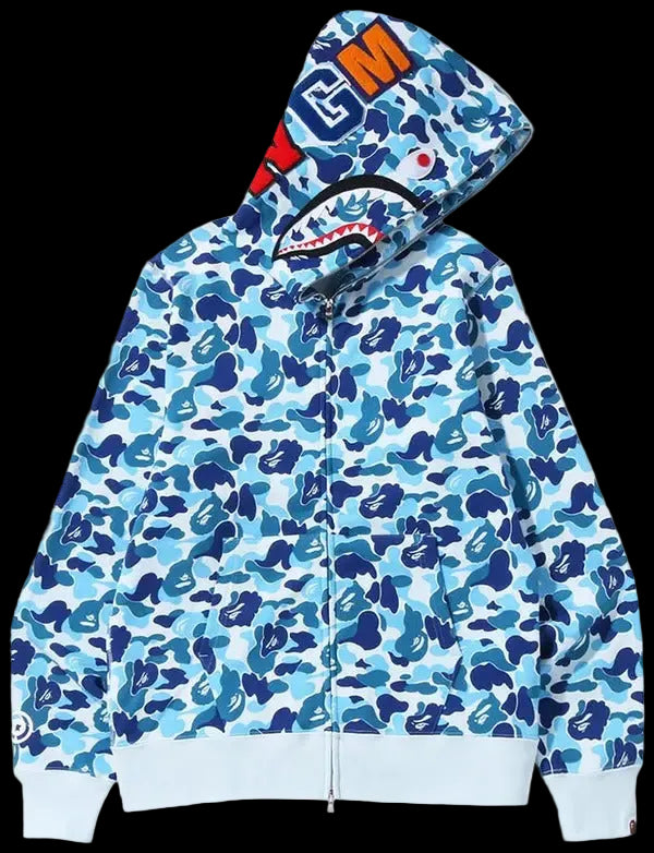 A BATHING APE® ABC Camo Shark Full Zip Hoodie Blue