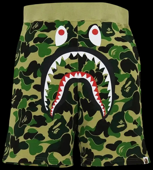 A BATHING APE® ABC Camo Shark Sweat Shorts Green