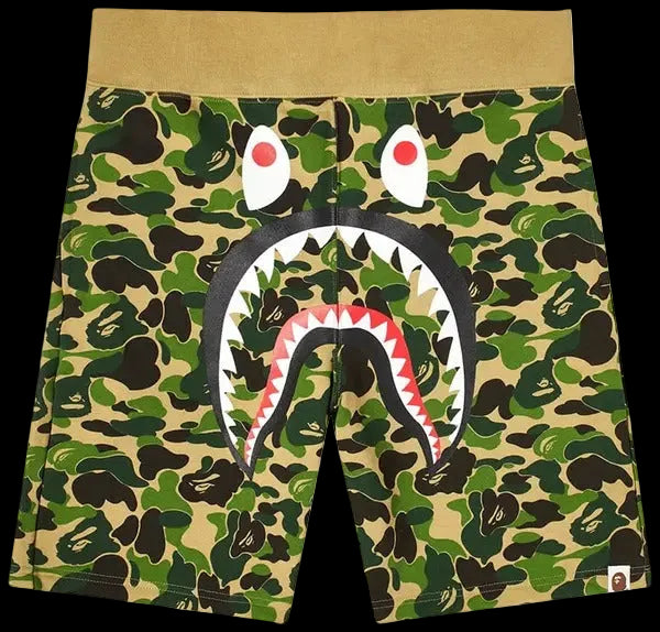A BATHING APE® ABC Camo Shark Sweat Shorts Green