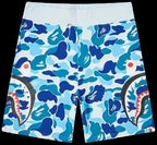 A BATHING APE® ABC Camo Side Shark Sweat Shorts Blue A BATHING APE®