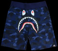 A BATHING APE® Camo Shark Sweat Shorts Navy A BATHING APE®