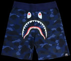 A BATHING APE® Camo Shark Sweat Shorts Navy A BATHING APE®