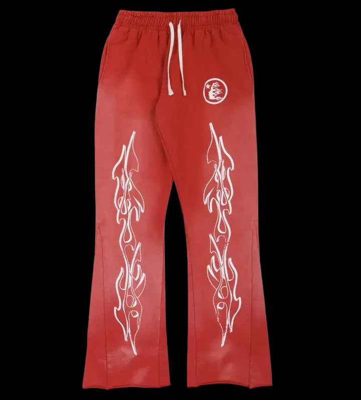 Hellstar Racer Flare Sweatpants Red Hellstar