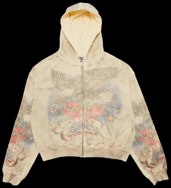 Vale Forever Nostalgia Zip Up Tattered/Cream