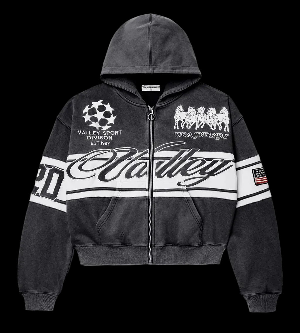 Vale Forever Cursive Zip Up Black