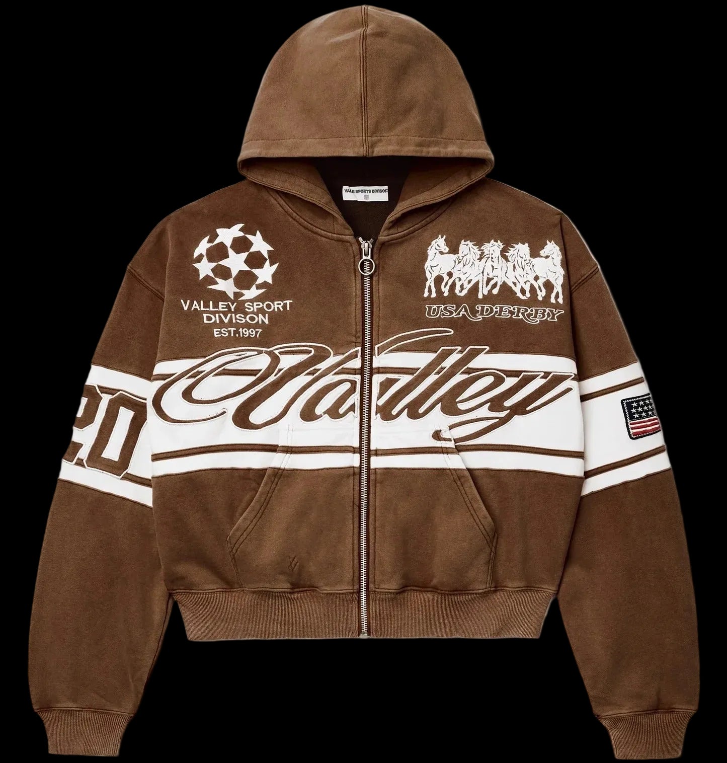 Vale Forever Cursive Zip Up Brown