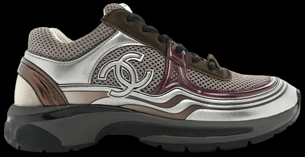 Chanel Sneaker Khaki Silver Dark Purple