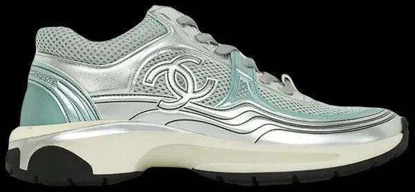 Chanel CC Logo Sneaker Silver Green