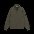 Stone Island Organic Cotton Fleece Half Zip Sweater Olive Green Stone Island