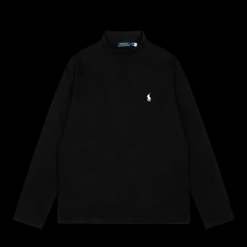Polo Ralph Lauren Soft Cotton Interlock Turtleneck Shirt Black/ White