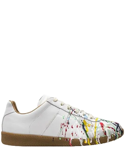 Maison Margelia Paint Replica Sneakers Dirty Wash White