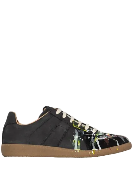Maison Margelia Paint Replica Sneakers Dirty Wash Black