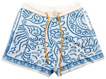 Rhude Knit Tile Short Crème/Blue