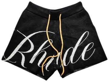 Rhude Script Logo Knit Short Black/Creme