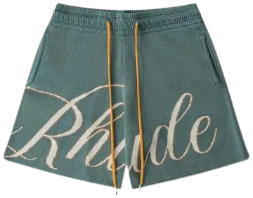 Rhude Script Logo Knit Short Ivory/Sage