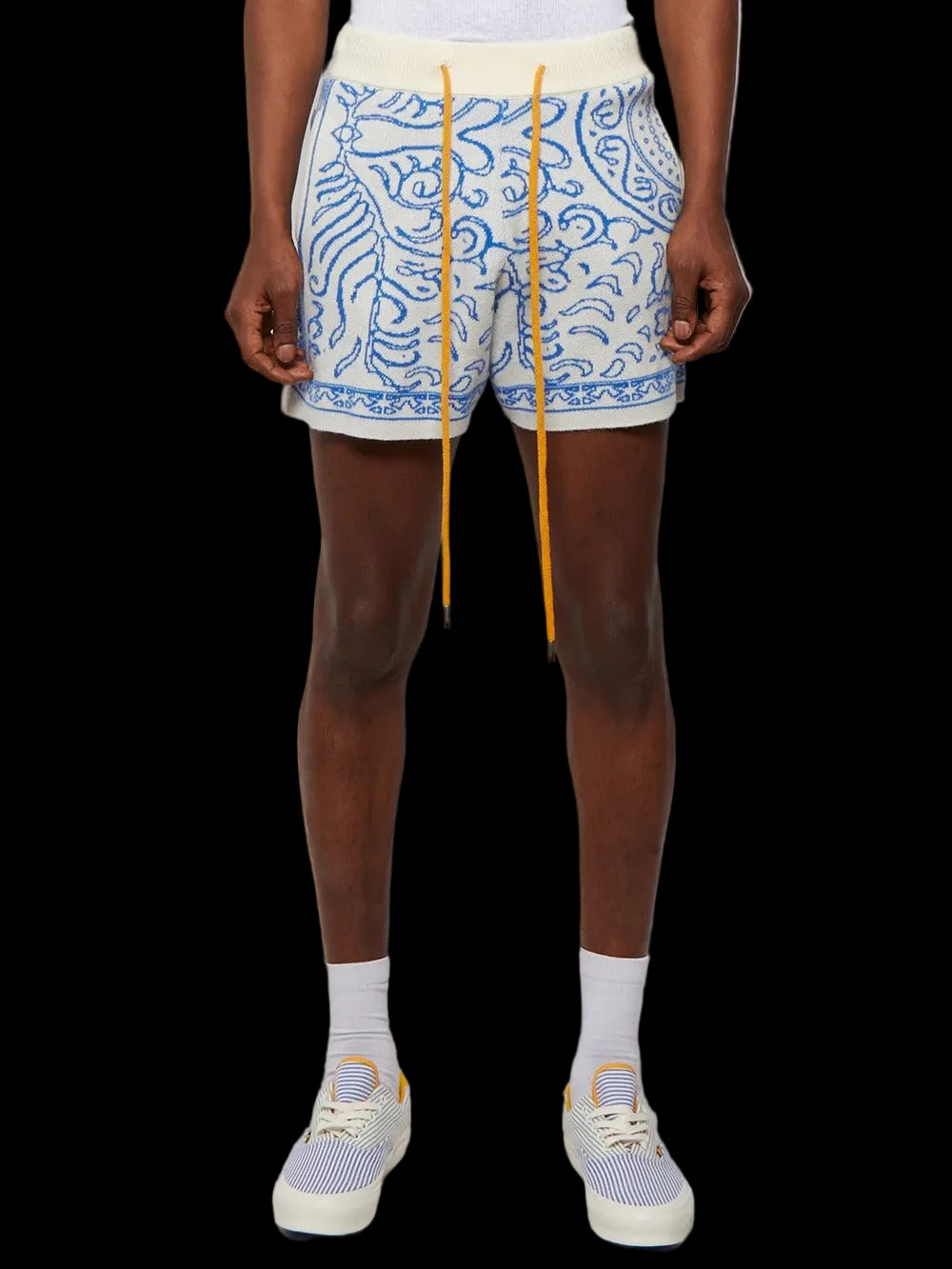 Rhude Knit Tile Short Crème/Blue