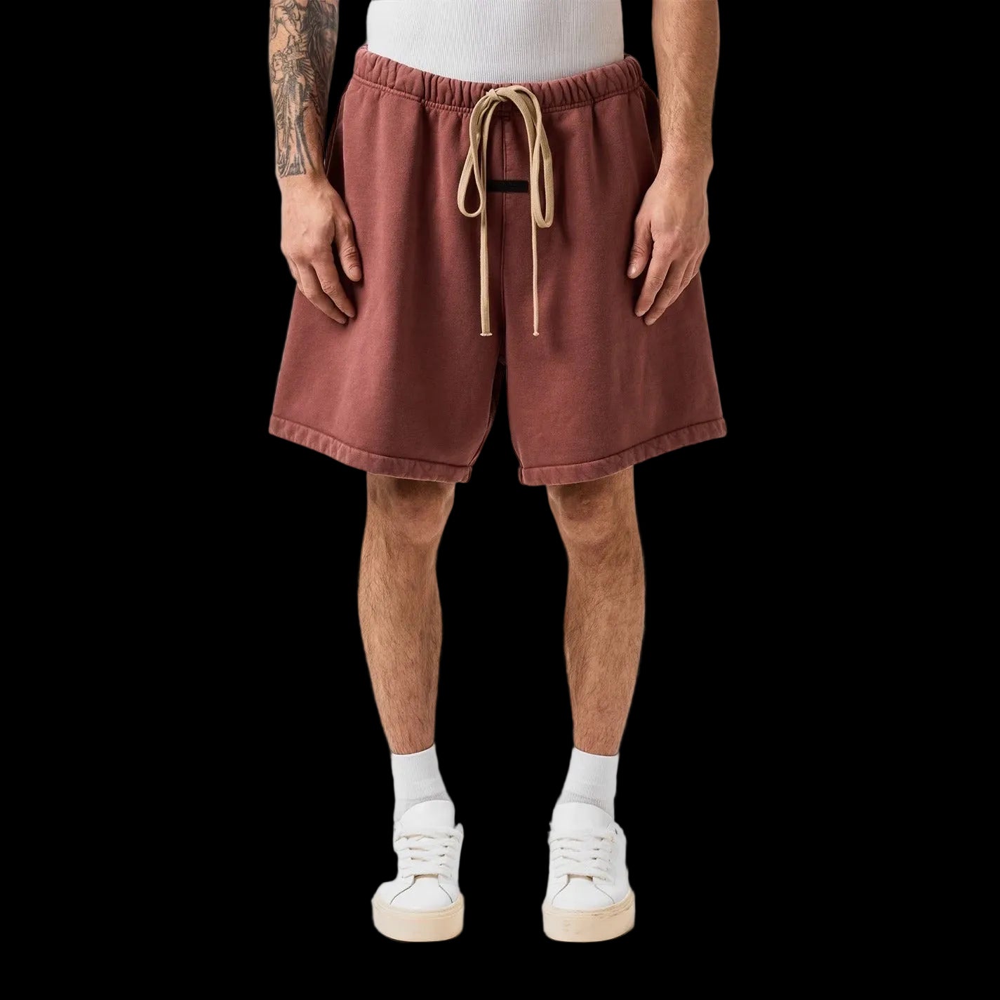 Fear of God Essentials Heavy Fleece Soccer Short Crimson