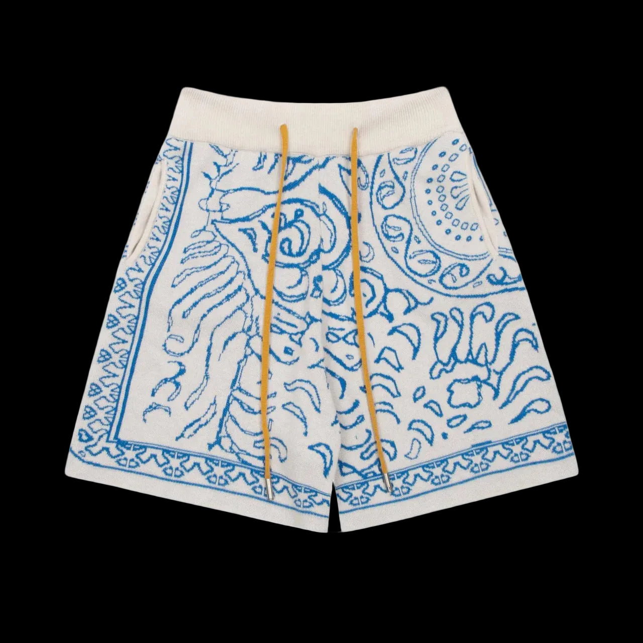 Rhude Knit Tile Short Crème/Blue