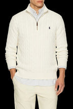 Polo Ralph Lauren Cable-Knit Quarter-Zip Sweater Andover Cream