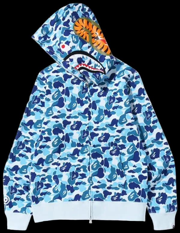 A BATHING APE® ABC Camo Shark Full Zip Hoodie Blue