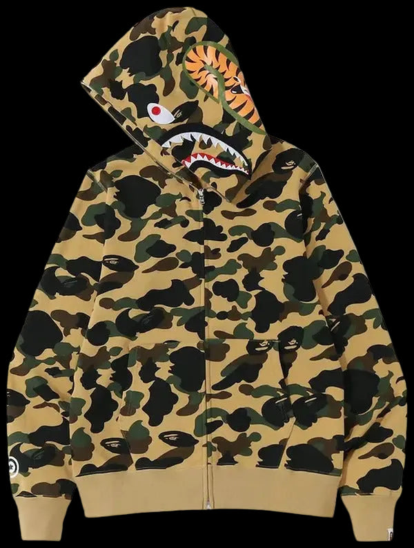 A BATHING APE® 1st Camo Shark Full Zip Hoodie Yellow