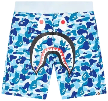 A BATHING APE®  ABC Camo Shark Sweat Shorts Blue