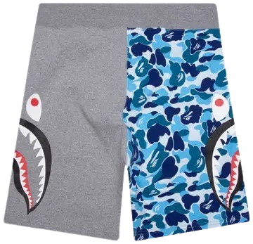A BATHING APE® ABC Camo Side Shark Sweatshorts Blue/Grey