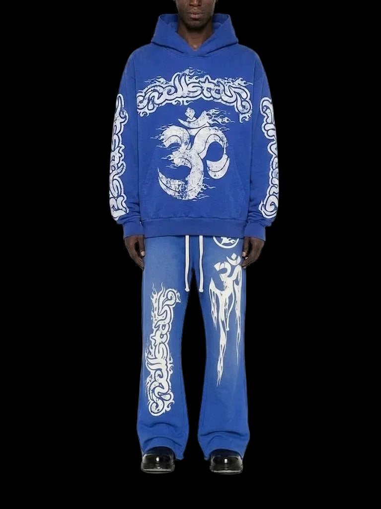 Hellstar Path to Paradise Flare Sweatpants Blue Hellstar