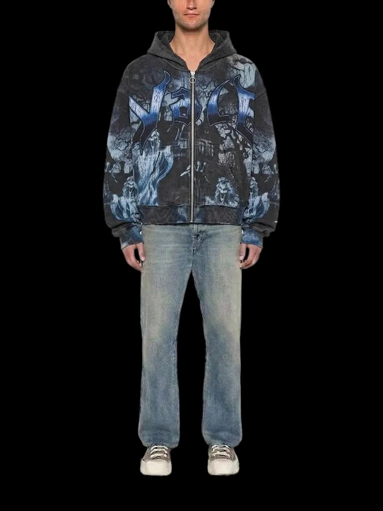 Vale Forever Casper Zip Up Hoodie Black