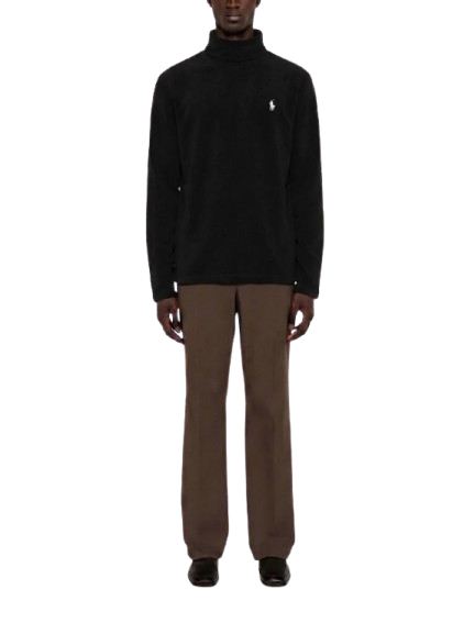 Polo Ralph Lauren Soft Cotton Interlock Turtleneck Shirt Black/ White