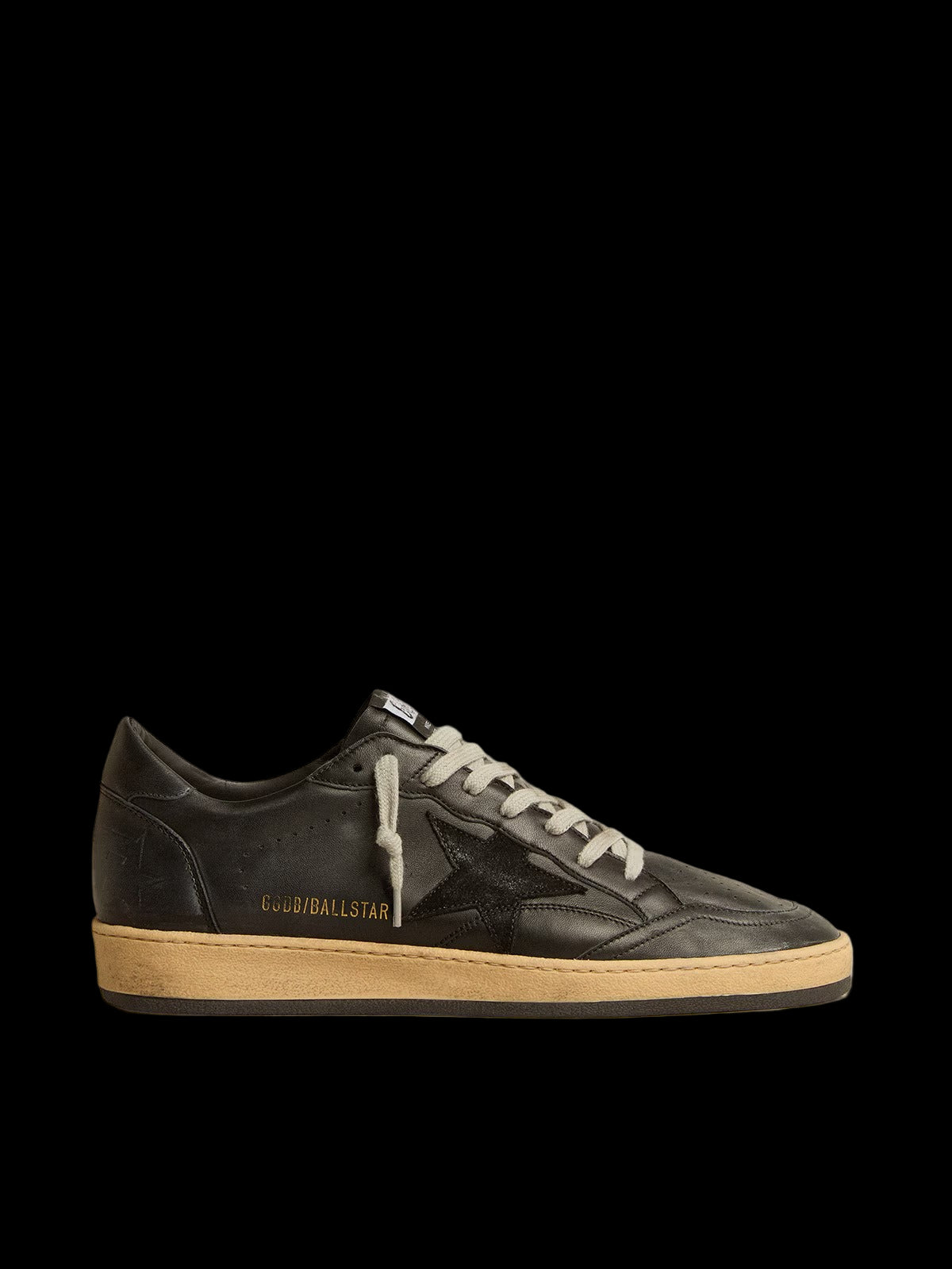 Ball Star black nappa with suede star nappa heel tab