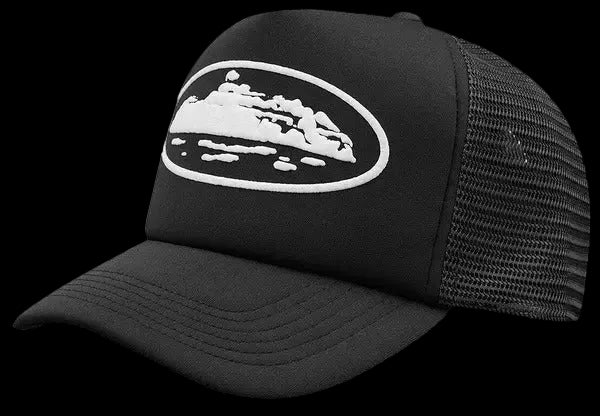 Corteiz Island Puff Print Trucker Hat Black Corteiz