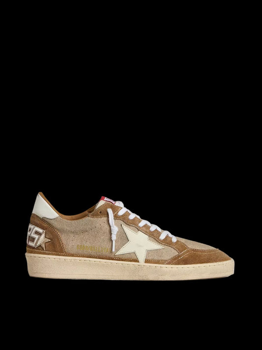 Ball Star wool with cream leather star and brown waxed leather inserts