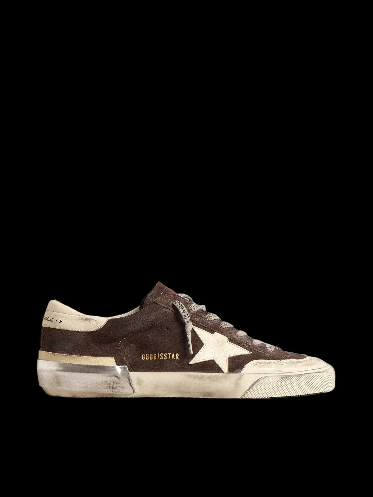 Super-Star gray suede with ecru nappa star heel tab