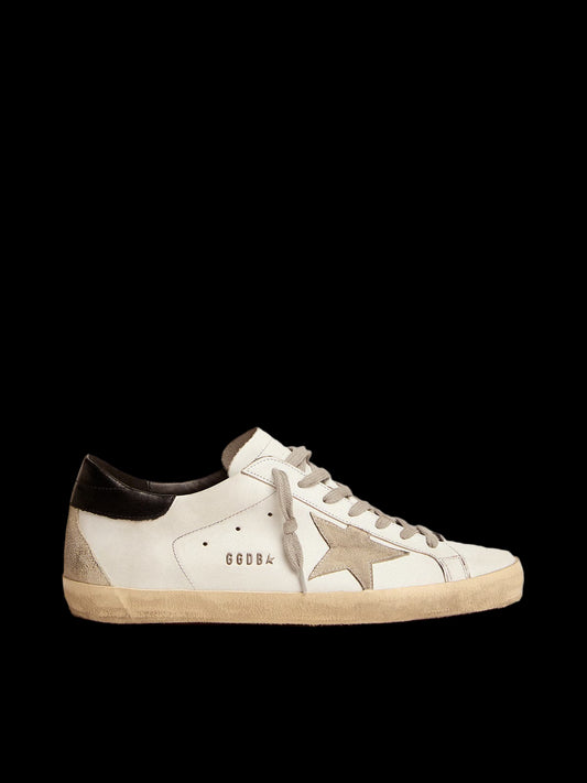 Super-Star with black heel tab and metal stud lettering
