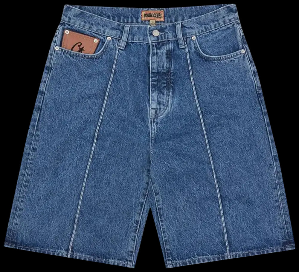 Corteiz C-Star Denim Shorts Faded Blue