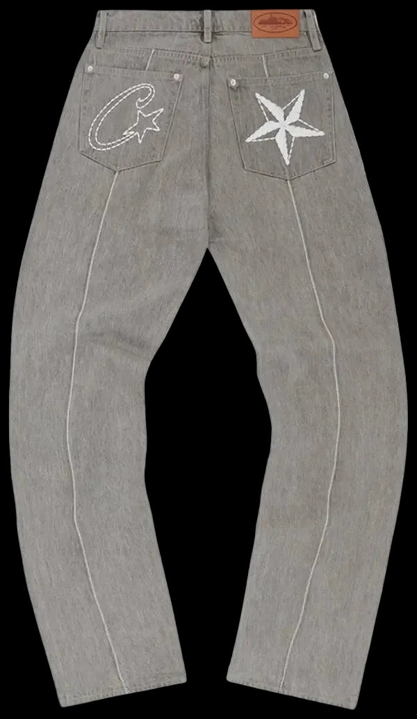 Corteiz C-Star Denim Jeans Grey
