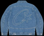 Corteiz C-Star Stitch-Down Denim Jacket Blue