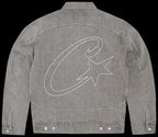 Corteiz C-Star Stitch-Down Denim Jacket Grey