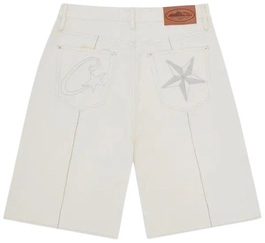 Corteiz C-Star Denim Shorts Natural